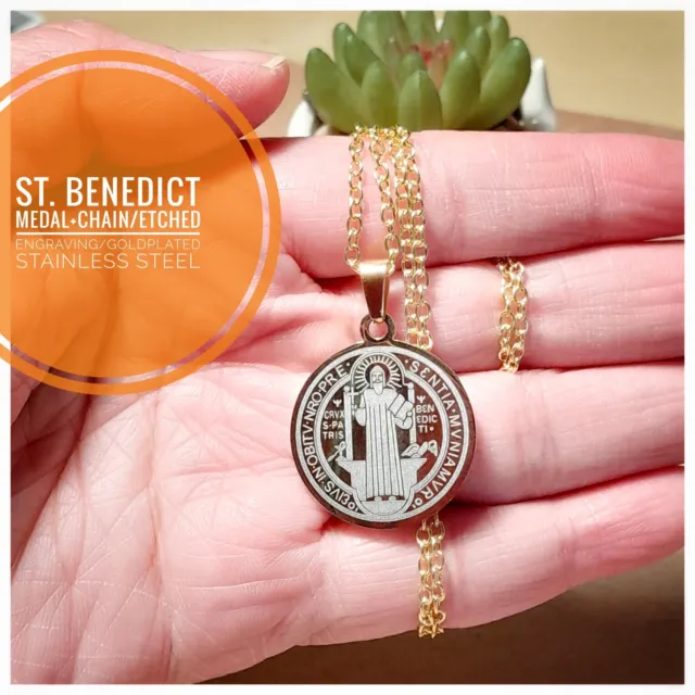 Medalla GP San Benito (grabada) + bolsa, paño de limpieza e información/guía de oración