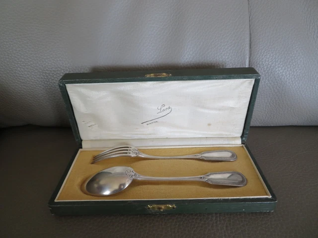 ENSEMBLE COUVERT DE naissance en métal argenté EUR 16,00 - FR