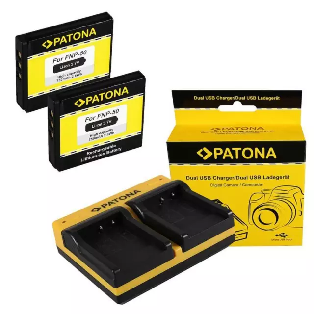 2x Batteria + caricatore DUAL USB per Fujifilm Finepix F100fd,F200exr,F300exr