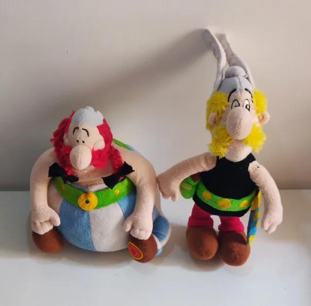 2011 Asterix 12" & 2013 Obelix 10" Parc Asterix Plush Toys