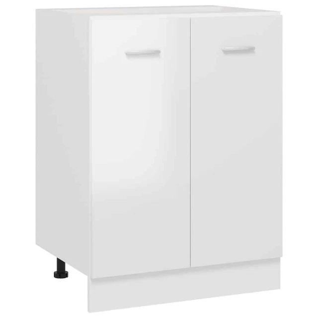 vidaXL Armoire de plancher Blanc brillant 60x46x81,5 cm Aggloméré