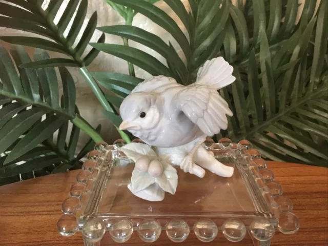 *Rare* Vintage Otagiri Bird on a Branch with Berries Porcelain Figurine