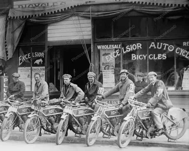 Excelsior Motorcycle Dealership 1915   8" - 10" B&W Photo Reprint