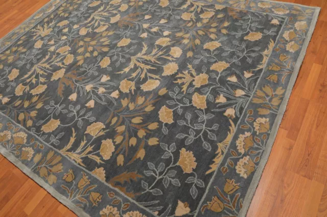 Oriental Traditional Parsian Style Hand Made Blue Floral Ziegler Wool Area Rug