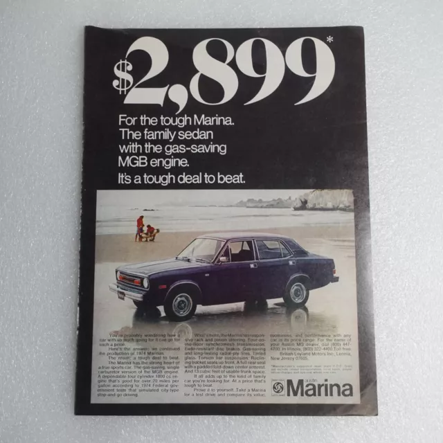 Vintage Print Ad Austin Marina Sedan Sports Illustrated Feb 17, 1975