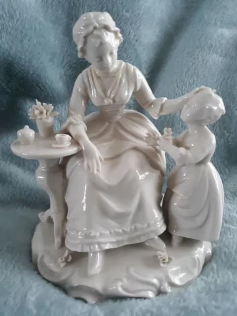 German  Franz Wittwer Porcelain Victorian Figurine Mother and  Daughter