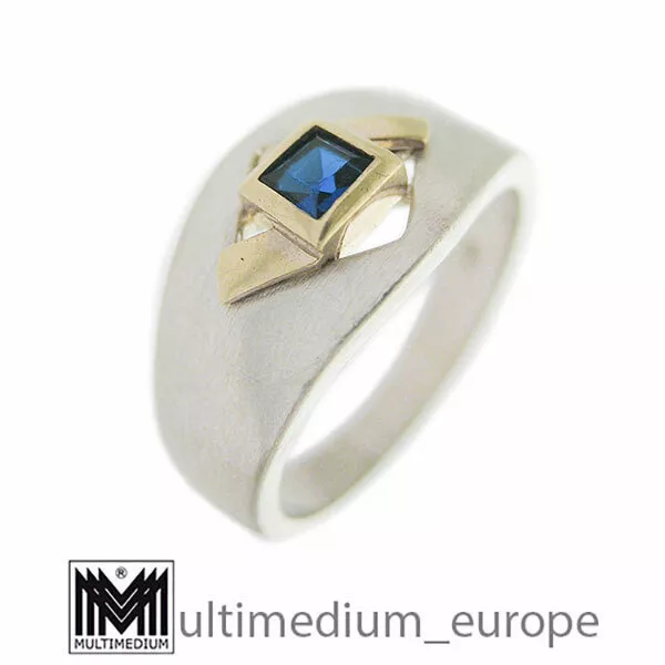 Anello modernista argento zaffiro blu versione silver blue zaffiro