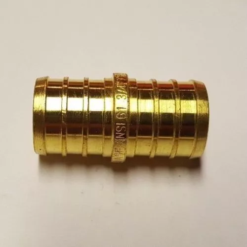 50 Pcs. 3/4" Pex Coupling - Lead Free Brass 3/4 Inch Crimp Coupling 23-2-4=50