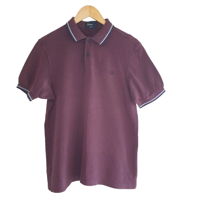 Fred perry claret and blue shirt outlet