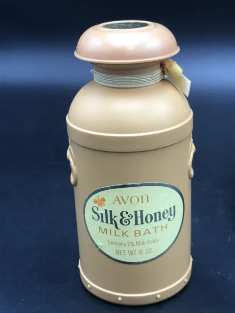 Nuevo de lote antiguo baño de leche y miel Avon 1970 completo 6 Fl. Oz. Botella de plástico