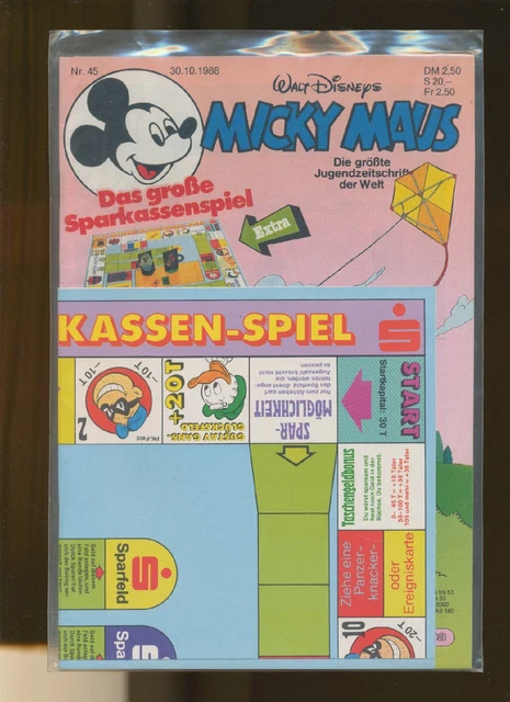 Micky Maus  1986  Heft Nr.  45  mit Beilage  Ehapa Verlag  Z 0-1/1