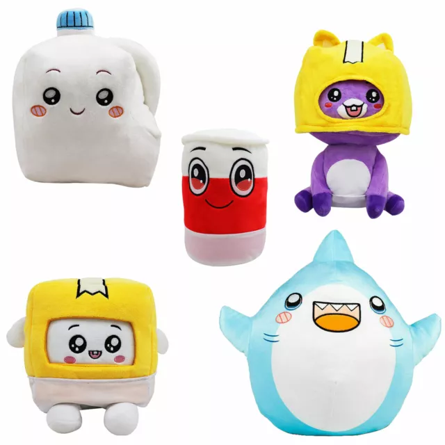 New Boxy+Foxy+Rocky+Milky+Shark Lankybox Plush Stuffed Toy Kid Game Plushie Doll 3