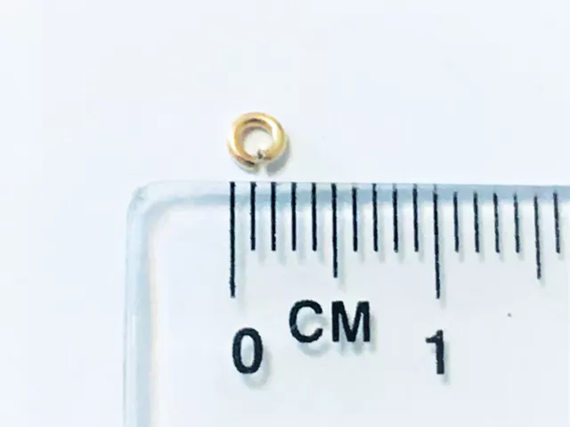 1 X Anello Salto Spesso Oro Giallo Solido 9ct 375 Diametro 3mm Diametro 0,7mm