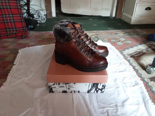 MODA IN PELLE Tan Mid Calf Leather Lovely Boots Size 39 641vv