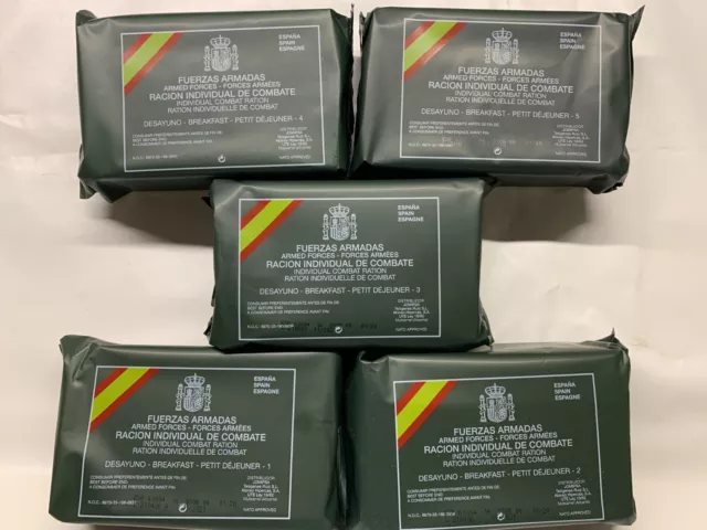 MRE Spanische Armee inkl. Esbitkocher Auswahl Lunch A1 bis B5 EPA und Frühstück