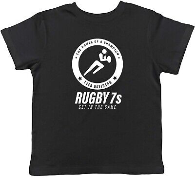 Personalised la potenza di un campione di rugby 7s Sport Bambini Ragazzi T-Shirt Regalo Ragazze