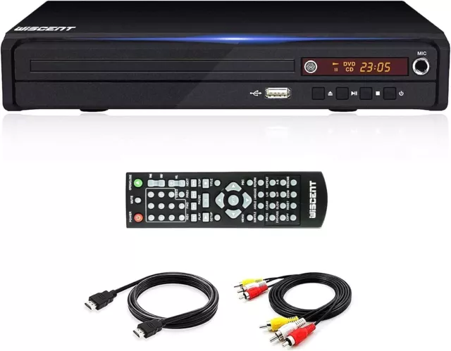 WISCENT DVD Player for Smart TV Support 1080P Full HD with HDMI Output,Cd/Mp3/