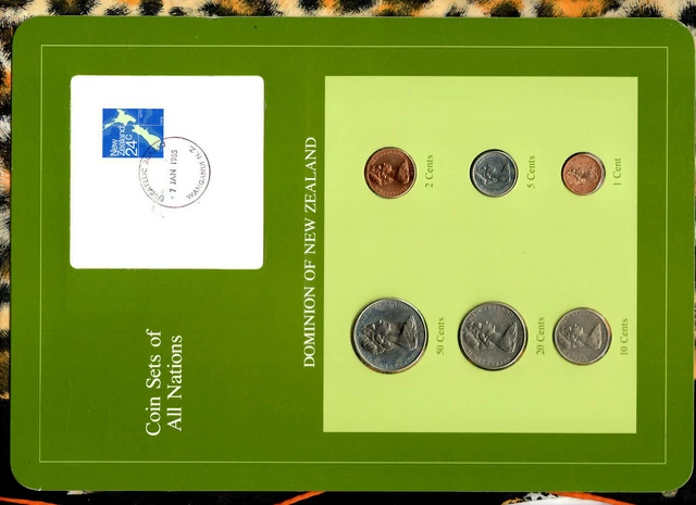 Coin Sets of All Nations New Zealand UNC 1980-1984 10 Cents 1980 50 cents 1984