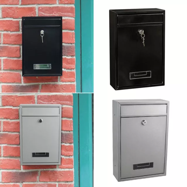 Vintage Outdoor Wall Mounted Mailbox Lockable Secure Mail Letter Post Box 2 Keys
