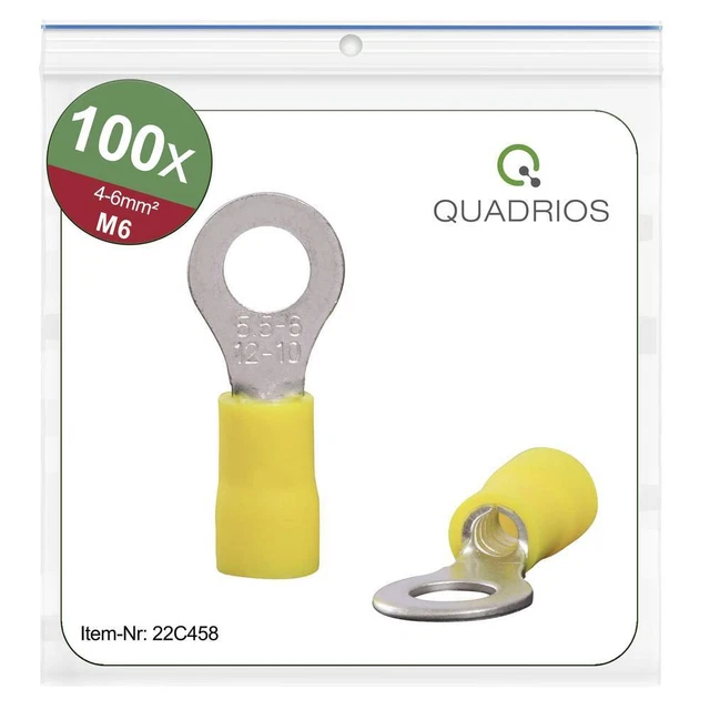 Quadrios 22C458 Cosse à oeillet Section max.=6.0 mm² Ø du trou=6.5 mm