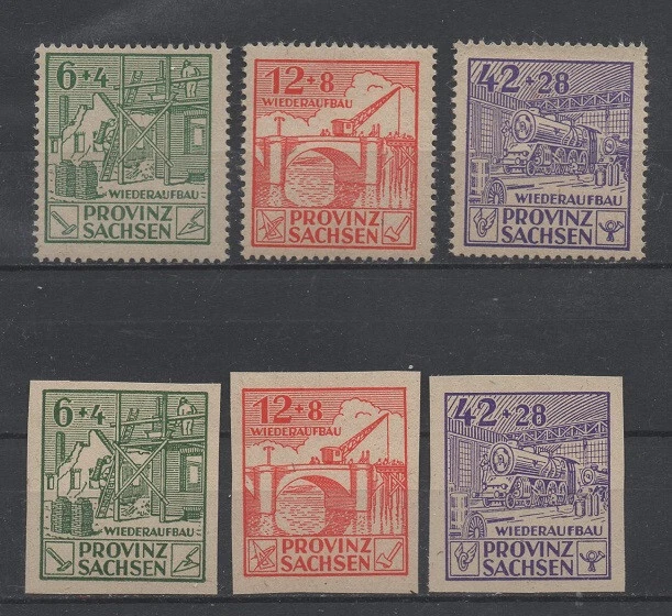 :SBZ-Provinz Sachsen 87 - 89   A + B  (Wiederaufbau) postfrisch