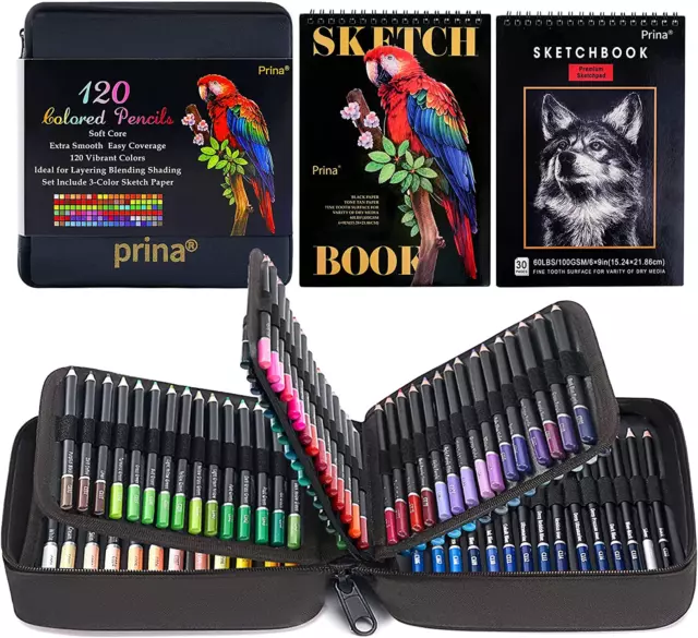 Suministros de Arte Juego de 120 Lapices de Colores para Adultos Libro de Dibujo