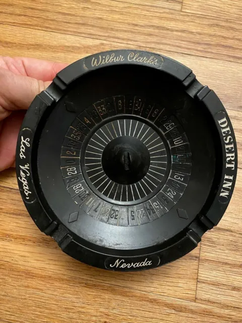 Vintage Wilbur Clark's DESERT INN Hotel Las Vegas Roulette Wheel Ashtray