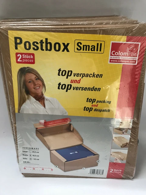10x ColomPac CP 068.02 BoxS 241x166x94mm libri imballaggio spedizione cartone verp.