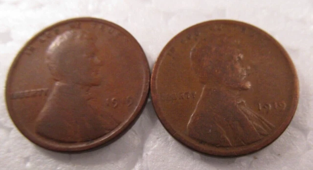 2 Wheat Pennies 1919 L49