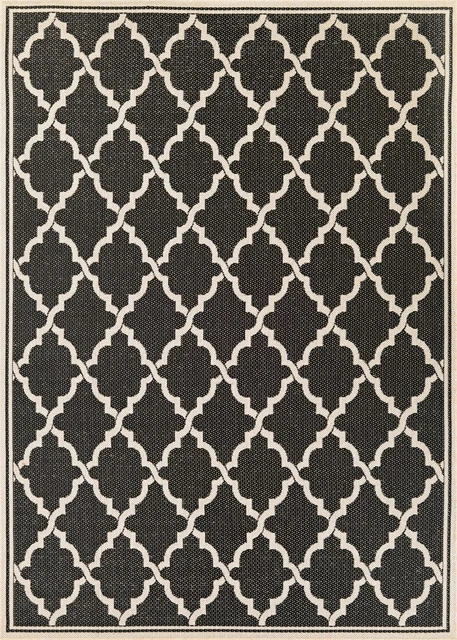 Couristan 5'3" X 7'6" Area Rugs With Black And S And Finish 78811057053076T