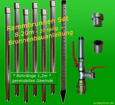 TUBI 5-11m Rammbrunnen Set sterri-Set colpo Fontana KIT rammfilter 