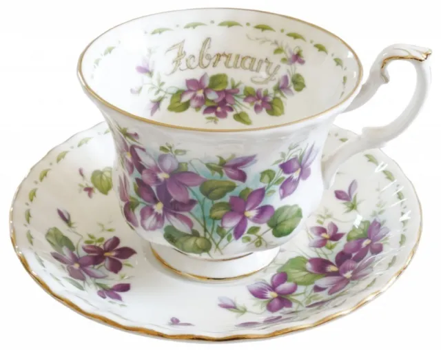 Royal Albert Flower of The Month February Tea Cup and Saucer 1st Quality