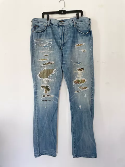 POLO RALPH LAUREN Distressed Military Camo Print Straight Leg Jeans ...