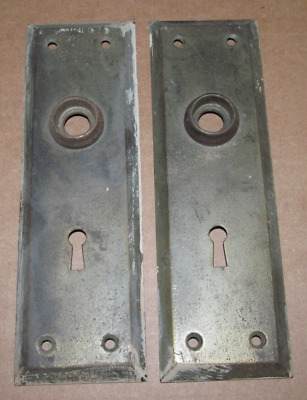 2 Vintage Door Skeleton Key Metal Back Plates