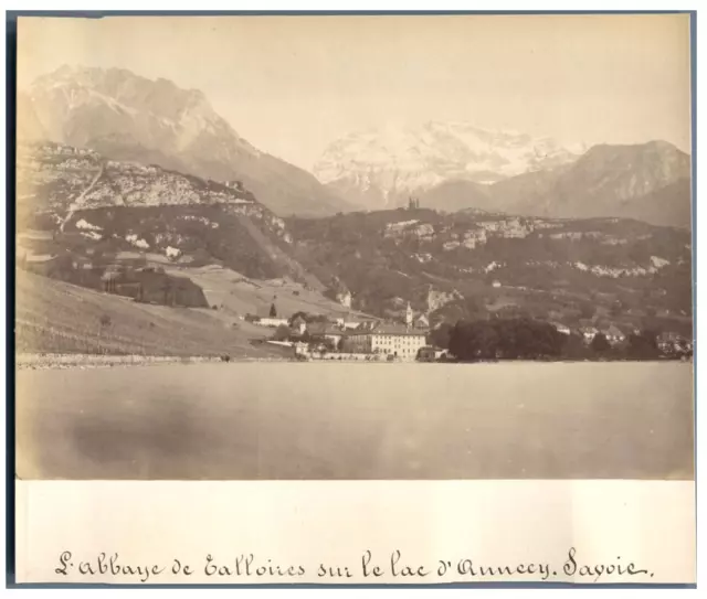 France, L&#039;Abbaye de Talloires sur le Lac d&#039;Annecy  vintage albumen pri