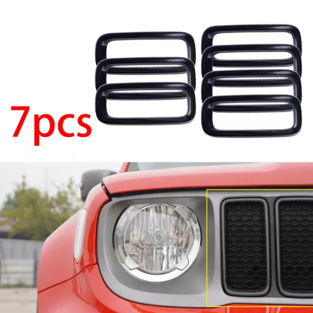 7x Kühlergitter Kühlergrill Frontgitter Cover Für Jeep Renegade 2015-2018 Neu