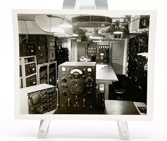 WW2 Era Photo U.S. Naval Ship Radio Room