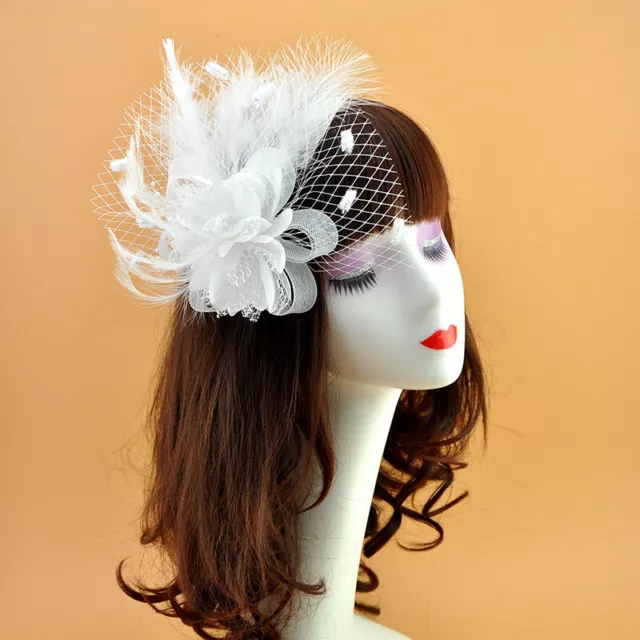 Donna Piume Fascinator Con Cappello 20s 50s Rétro Tè Festa Matrimonio Accessorio