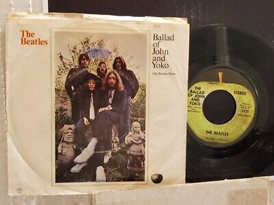 THE BEATLES  7" 45 RPM "Ballad of John and Yoko" & "Old Brown Shoe" W/ PS VG+