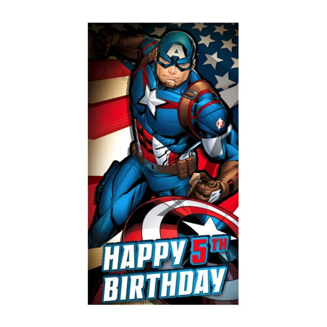 Captain America 5° Compleanno Biglietto di Compleanno Misura Confezione (SG27081