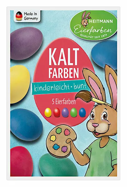 Heitmann Ostereier Kaltfarben 5 Farben Eierfärben Ostern Set 1 / 3 / 5 / 10 / 20