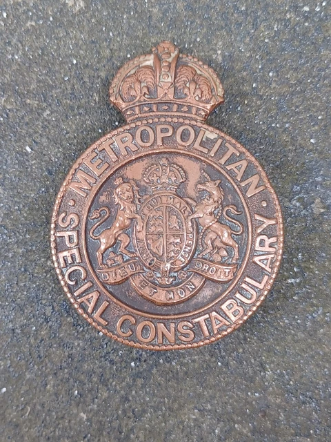 Vintage W.o.lewis Birmingham Metropolitan  Special Constabulary Coller Hat Badge