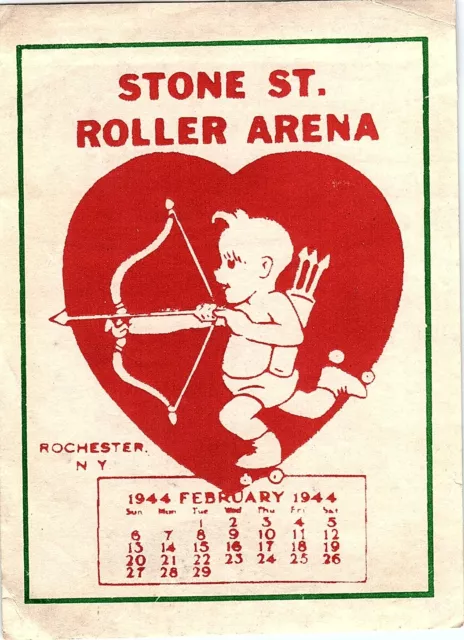 Stone Street Arena Vintage 1944 Roller Skating Rink Sticker Label Rochester s3