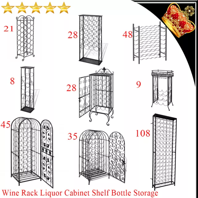 Wine Rack Bar Organizer for Bottles Storage Holder Display Stand Kitchen Cellar