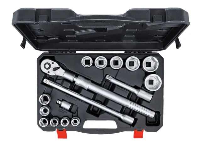 Coffret 16 outils clé cliquet extensible douille 6 pans 19 - 50 mm 20 mm 3/4" BG