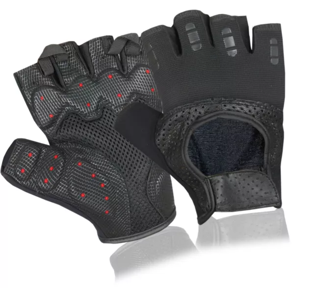 Weight Lifting Gloves Perforated Leather Workout Gym Fitness Strengthen Training