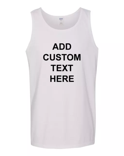 Mens Tank Top Custom Personalized Shirts Your Own Text Business Name Gift Shirt