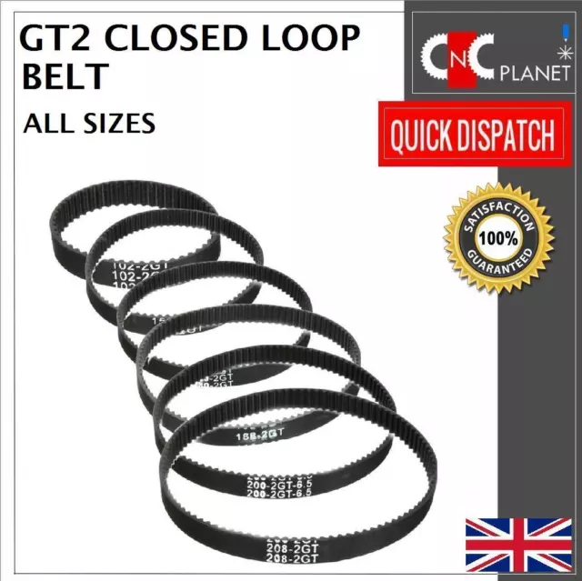 GT2 2M 2mm Pitch 6mm Width Closed Loop Synchronous Timing Belt for Pulley CNC 3D 2