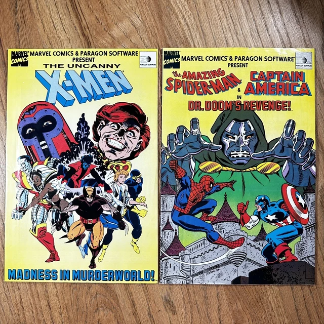 Spiderman & Captain America #1 & X-Men #1 Marvel Paragon Software Promo 1989 FN