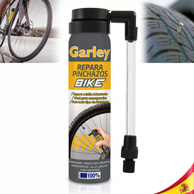 SPRAY REPARA PINCHAZOS BIKE Garley 75ml Reparación Inflado al INSTANTE  Bicicleta EUR 5,49 - PicClick FR